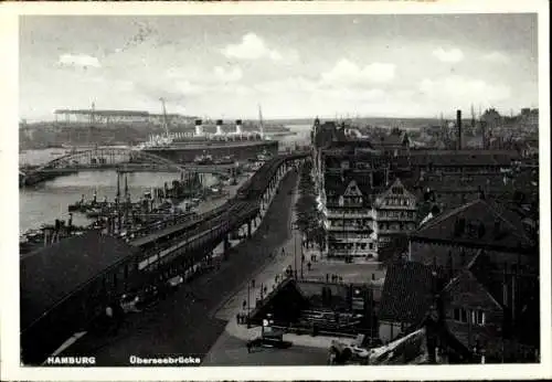 Ak Hamburg Mitte Altstadt, Überseebrücke