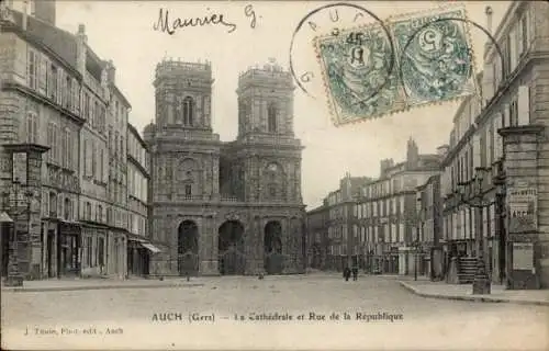 Ak Auch Gers, Kathedrale, Rue de la Republique