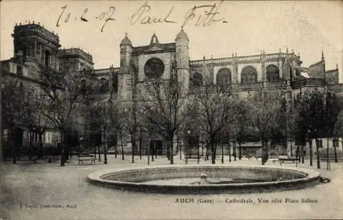 Ak Auch Gers, Kathedrale, Blick vom Place Salinis