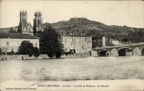 Ak Pont à Mousson Mussenbrück Lothringen Meurthe et Moselle, Brücke, Mosel