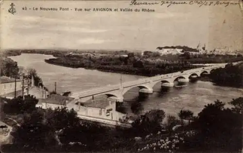 Ak Avignon Vaucluse, Le Nouveau Pont, Vallee du Rhone
