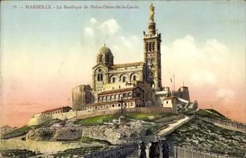 Ak Marseille Bouches du Rhône, La Basilique de Notre-Dame-de-la-Garde