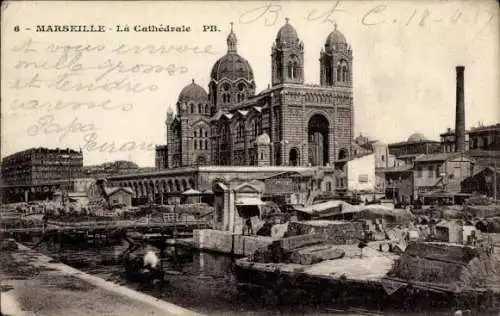 Ak Marseille Bouches du Rhône, La Cathedrale