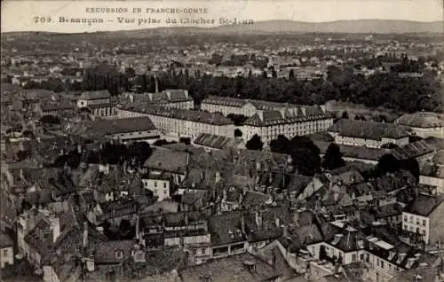 Ak Besançon Doubs, Vue prise du Clochee St. Jean