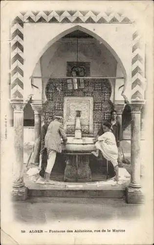 Ak Algier Algier Algerier, Fontaine des Ablutions rue de la Marine