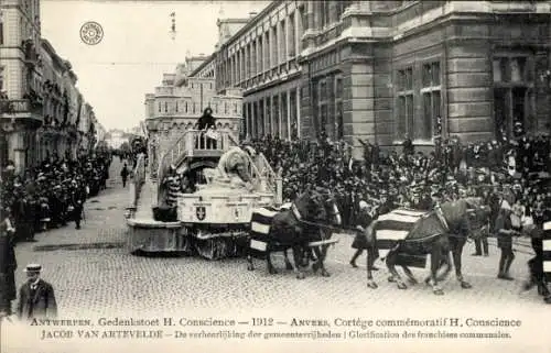 Ak Anvers Antwerpen Flandern, Cortege commemoratif H. Conscience 1912