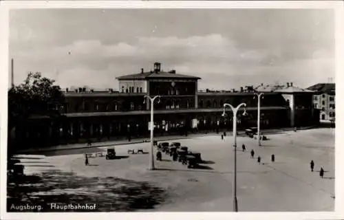 Ak Augsburg in Schwaben, Hauptbahnhof