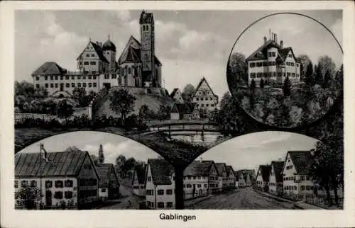 Ak Gablingen Kreis Augsburg, Teilansicht, Gebäude