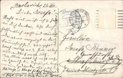 Ak Karlsruhe in Baden, Karlstraße, Kaiserstraße