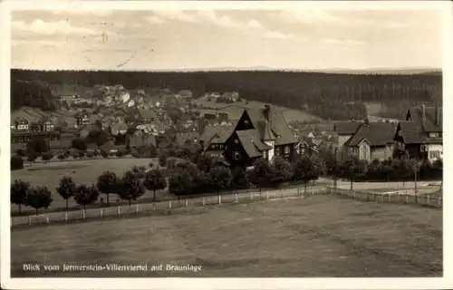 Ak Braunlage im Oberharz, Blick vom Jermerstein-Villenviertel