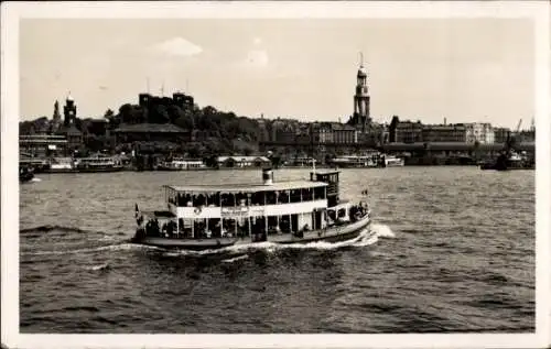 Ak Hamburg, Hafen, Seewarte, Michaeliskirche