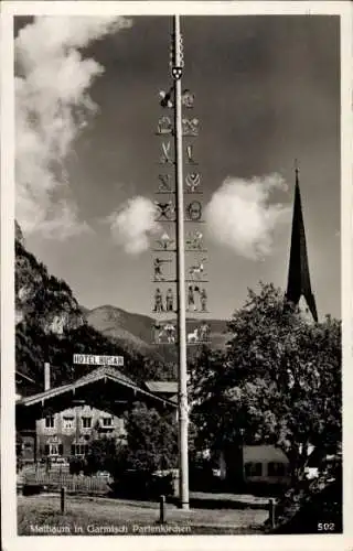 Ak Garmisch Partenkirchen in Oberbayern, Maibaum