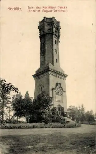 Ak Rochlitz an der Mulde, Turm auf dem Rochlitzer Berg, Friedrich August Denkmal