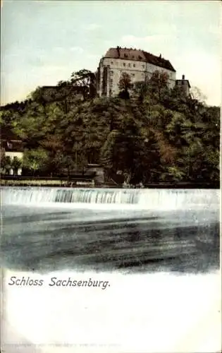 Ak Frankenberg an der Zschopau, Schloss Sachsenburg, Wehr