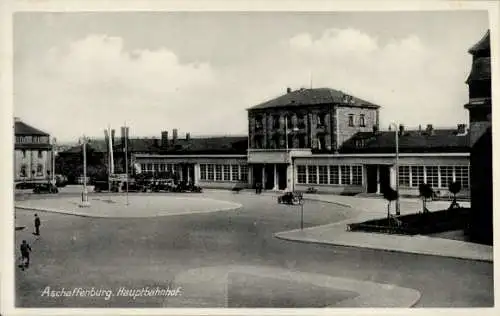 Ak Aschaffenburg in Unterfranken, Hauptbahnhof