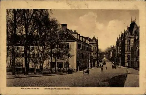 Ak Aschaffenburg in Unterfranken, Monumentalbrunnen