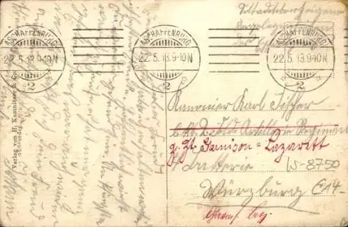 Ak Aschaffenburg in Unterfranken, Monumentalbrunnen