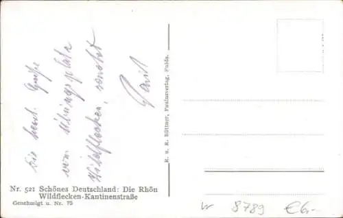 Ak Wildflecken in der Rhön Unterfranken, Kantinenstraße