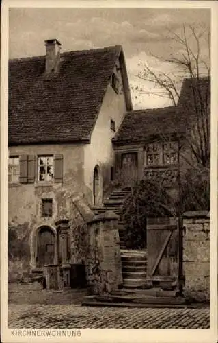 Ak Rothenburg ob der Tauber Mittelfranken, Kirchnerwohnung, Treppe