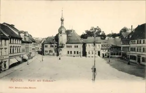 Ak Apolda in Thüringen, Markt mit Rathaus