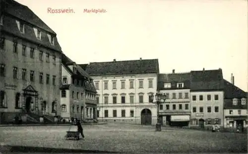 Ak Roßwein in Sachsen, Marktplatz