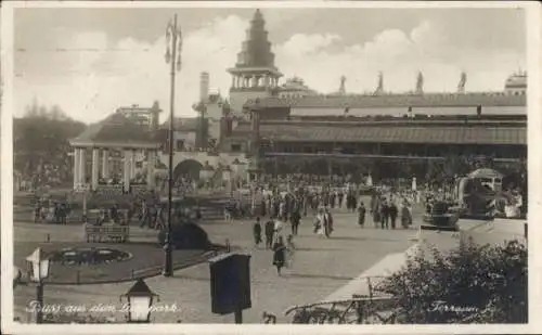 Ak Berlin Wilmersdorf Halensee, Lunapark, Terrasen am Halensee