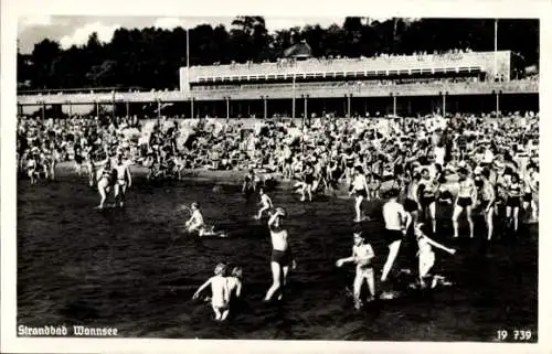 Ak Berlin Zehlendorf Wannsee, Strandbad