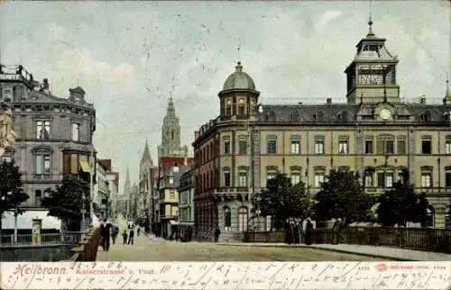 Ak Heilbronn am Neckar, Kaiserstraße, Post