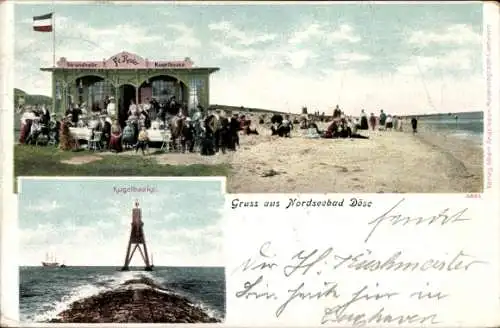 Ak Nordseebad Döse Cuxhaven, Strandhalle, Kugelbaake