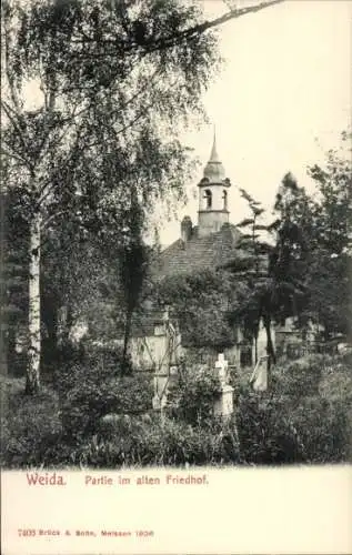 Ak Weida in Thüringen, alter Friedhof