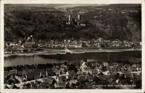 Ak Mondfeld Wertheim am Main, vom Flugzeug aus