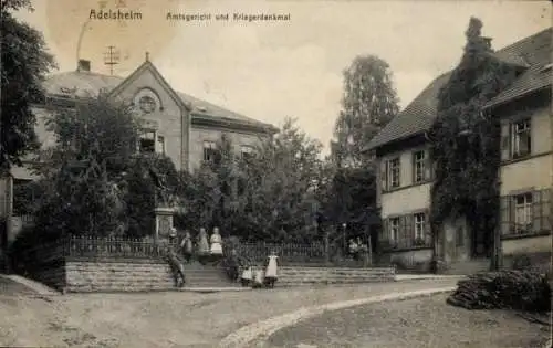 Ak Adelsheim in Baden, Amtsgericht und Kriegerdenkmal