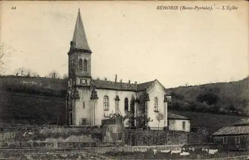 Ak Béhobie Pyrénées-Atlantiques, Kirche