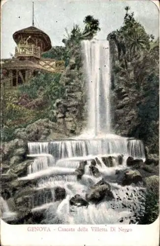 Ak Genova Genua Liguria, Cascata della Villetta Di Negro