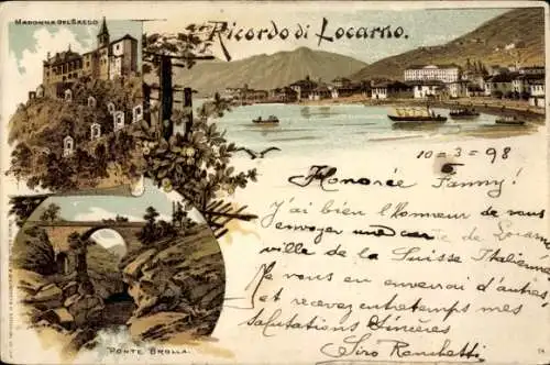 Litho Locarno Kanton Tessin Schweiz, Madonna del Sasso, Brolla Brücke