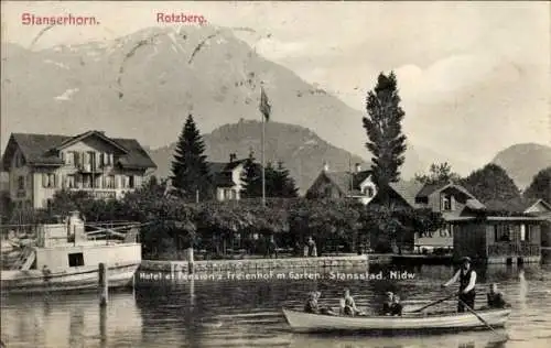 Ak Stansstad Kt. Nidwalden Schweiz, Hotel z. Freienhof, Stanserhorn, Rotzberg