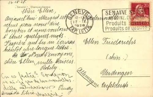 Ak Champel Genève Genf Stadt, Savarol