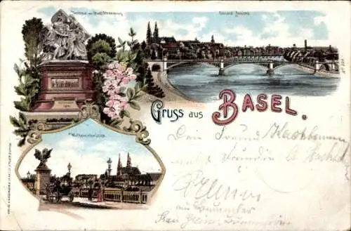 Künstler Litho Dussault, Totale, Wettersteinbrücke, Denkmal