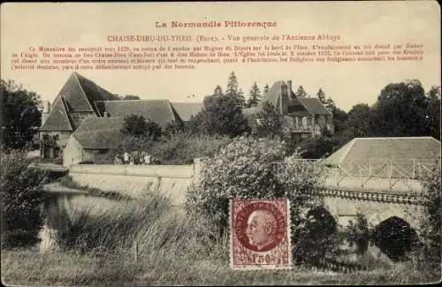 Ak Chaise Dieu du Theil Eure, Vue générale de l'ancienne Abbaye