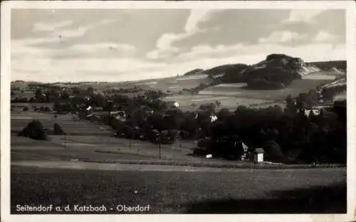 Ak Poniatów Seitendorf Wałbrzych Waldenburg Schlesien, Oberdorf, Gesamtansicht