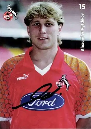 Ak Fußballer Alexander Rytchkov, Portrait, Autogramm, Reklame, Bundesliga, Ford, 1. FC Köln