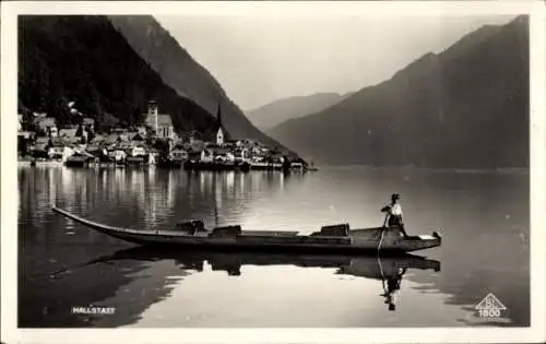 Ak Hallstatt im Salzkammergut Oberösterreich, Hallstätter See, Boot