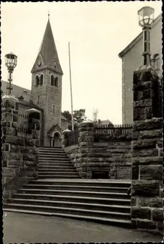 Foto Ak Steinach in Thüringen, Treppenaufgang zur Kirche