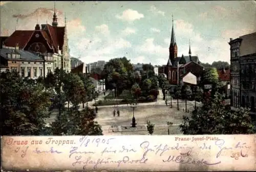 Ak Opava Troppau Region Mährisch Schlesien, Franz Josef-Platz