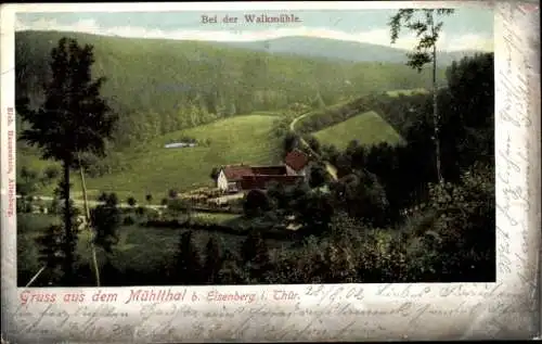 Ak Eisenberg im Saale Holzland Kreis, Blick auf die Walkmühle im Mühltal