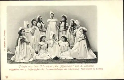 Ak Leipzig in Sachsen, Gruppe aus dem Schauspiel Die Zigeunerin von L. Schützer, Turnverein