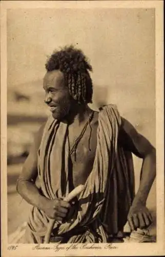 Ak Assuan Ägypten, Typ der Bisharin-Rasse, Ägyptischer Mann