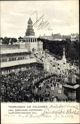 Ak Berlin Wilmersdorf Halensee, Terrassen am Halensee