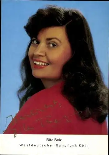 Ak Schauspielerin Rita Belz, Portrait, Autogramm