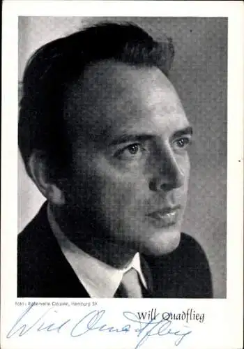 Ak Schauspieler Will Quadflieg, Portrait, Autogramm